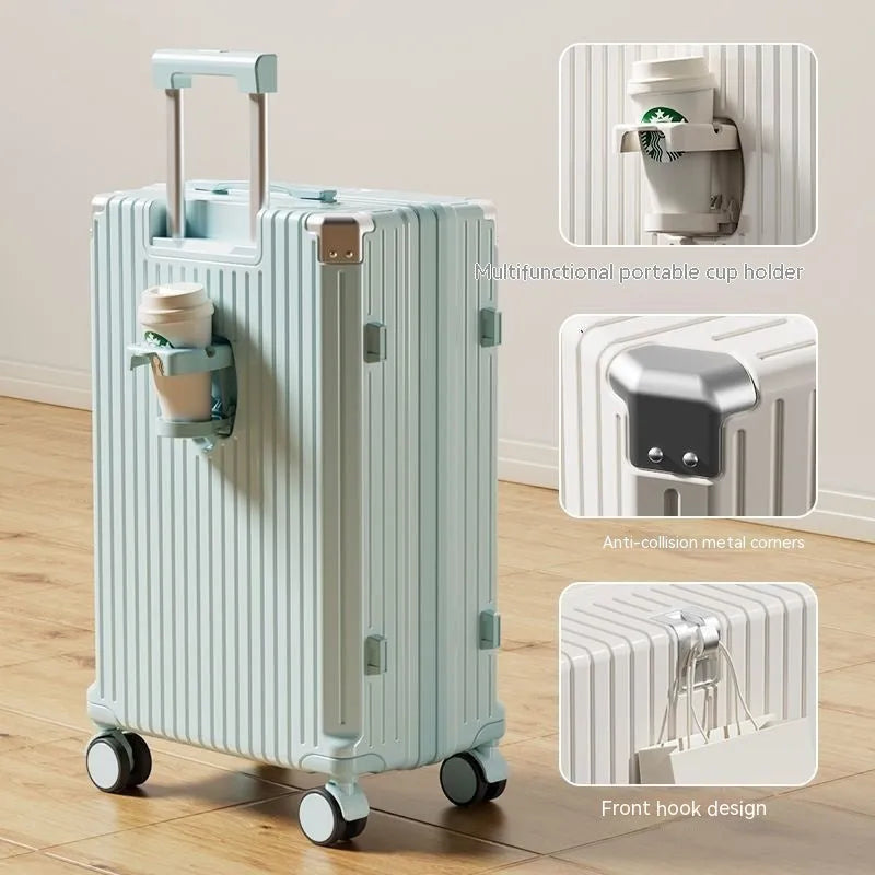 Luggage Internet Password Trolley Genuine Leather - Bellarte Enchanté Luggage Internet Password Trolley Genuine Leather